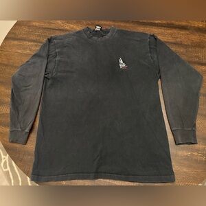 Vintage No Fear Dangerous Sports Embroidered Men’s Long Sleeve T-Shirt-Large